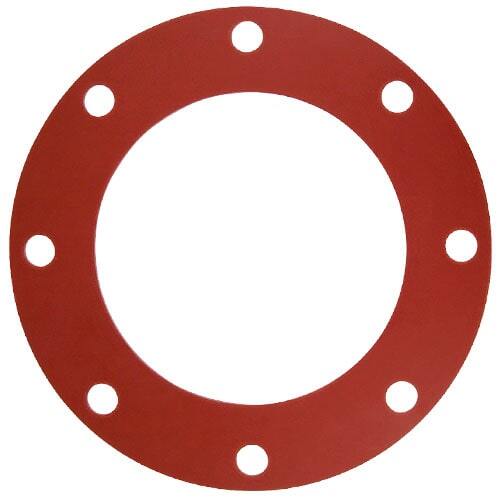 GSKRR2FF150 2" Red Rubber (SBR) Gasket, 150#, Full Face, (1/8" thick)